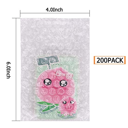 Lswteiz 4x6 Inch Bubble Out Pouches Pack of 200 Shockproof Cushioning Bags for Shipping and Storage