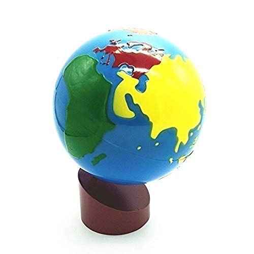 Baby Earth Globe Toys Montessori Earth Globe Plastic and Wood Material Learn To Know World Children Early Learning Teaching Aids (white)