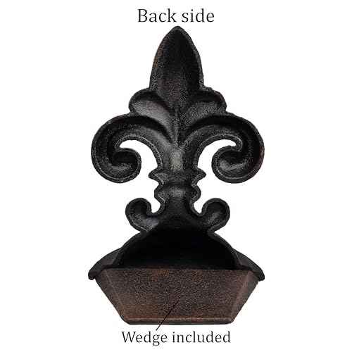 Lulu Decor, Fleur De Lis Sculpture, Door Stop, 2 Lbs, Door Stopper (Antique Black)