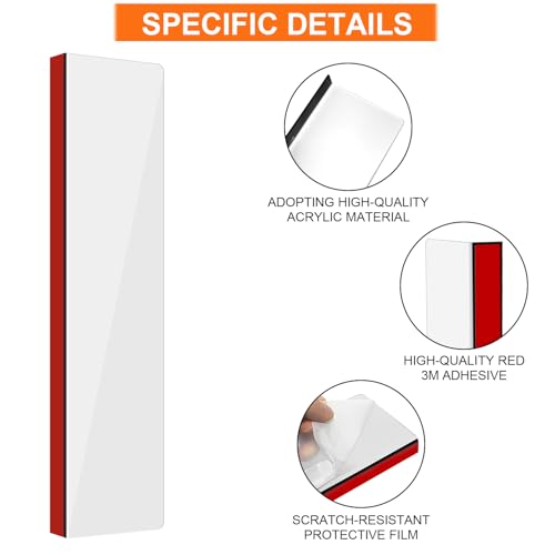 2-Pack FaitAtten 11.8'' Clear Frameless Monitor Sticky Note Boards - Side Panel Memo