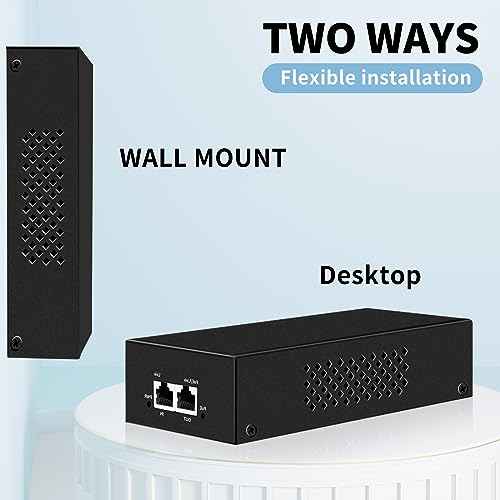 PoE Injector Up to 90w Power Supply, 2.5 Gigabit PoE Adapter for IP Cameras and VoIP Phones Network Distance Up to 328 ft. PoE Power Supply IEEE 802.3af Compliant Plug & Play Desktop UL Certified