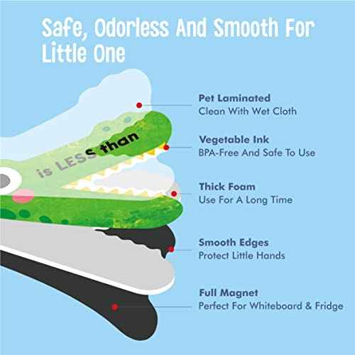 3 Magnetic Math Signs - Greater Than/Less Than/Equal to Math Demonstration Tool for Teacher, School & Classroom Supplies