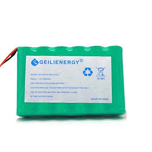 GEILIENERGY 6PH-H-4/3A3600-S-D22 7.2v 3600mAh Ni-MH Battery Compatible with DSC IMPASSA 9057 Battery Wireless Security System