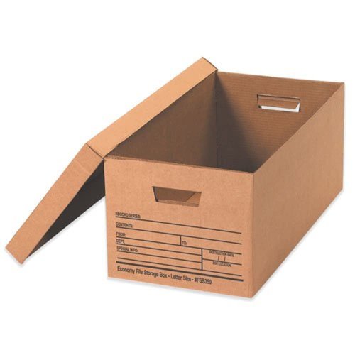 Aviditi FSB350 Economy File Storage Boxes, 24" x 12" x 10", Kraft (Pack of 12)