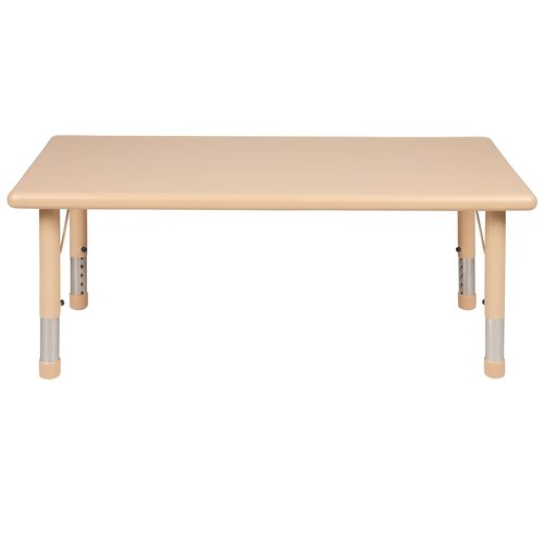 Flash Furniture Wren 24"W x 48"L Rectangular Natural Plastic Height Adjustable Activity Table