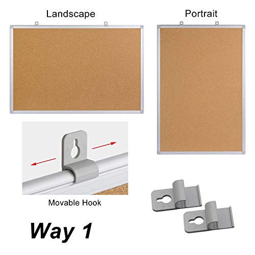 Board2by Bulletin Board 36 x 48, Silver Aluminium Framed 4x3 Large Wall Mounted Cork Office Notice Pin Board
