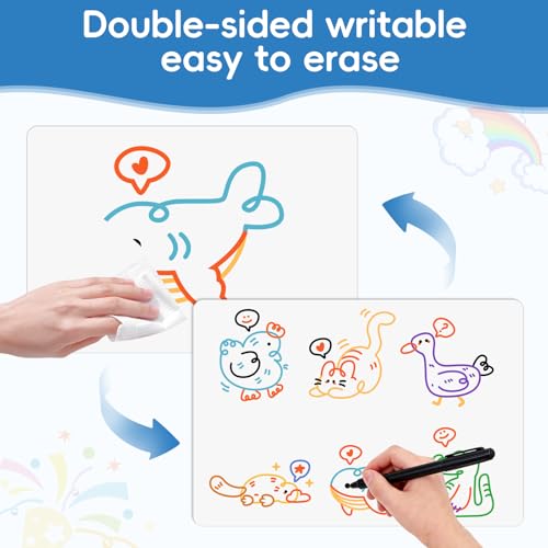 HSDAV 10 Pack Small Double-Sided Whiteboards - Blank Dry-Erase Boards for Office & Classroom (12x8 inches) - Variation: Blank Whiteboard