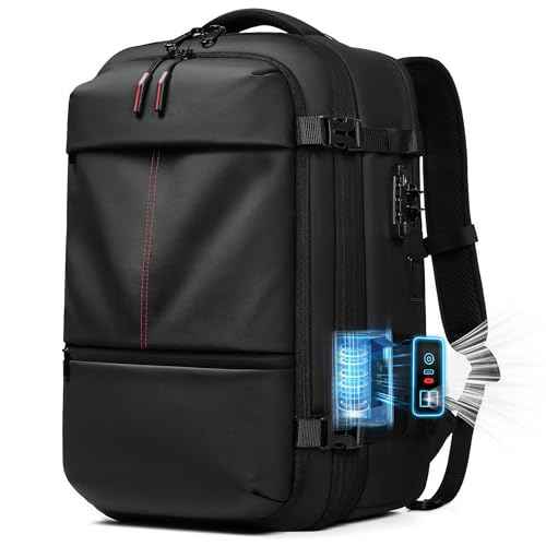 Vacuum Seal Backpack Travel with Built-in Pump 80L Expandable Travel Backpack with Vacuum System, TSA Lock Water Resistant Carry-On Backpack