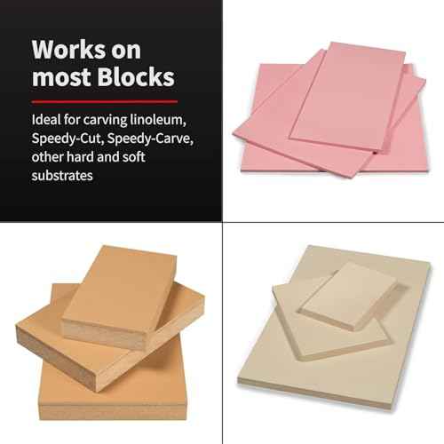 Speedball Linoleum Cutter Kit Assortment #1 - Linocut Carving Tools for Block Printing, Black, Includes 5 Blades