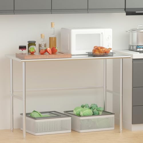 Treshin 24x60 Inch Open Base Commercial Stainless Steel Work Table