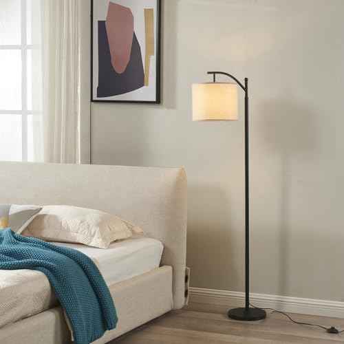 Arc Floor Lamp,Modern Floor Lamp,62'' Standing Lamp with Foot Switch,Tall Floor Lamps for Living Room,Bedroom,Office,360¡Æ Adjustable Light Shade (Black)