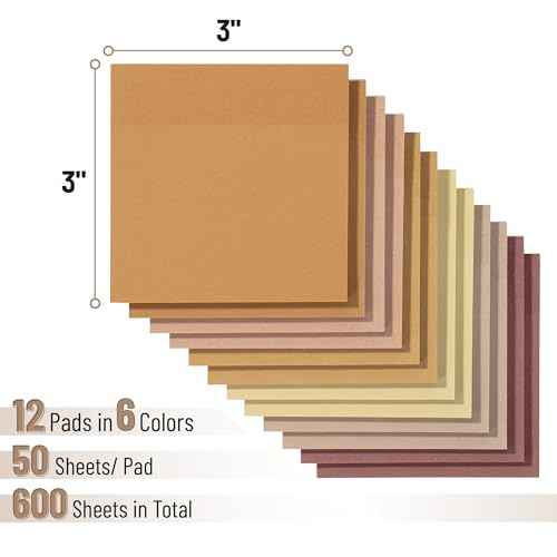Mr. Pen- Sticky Notes, 3¡±x3¡±, 12 Pads, 600 Sheets, Vintage Brown Sticky Notes 3x3
