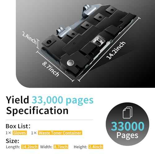 008R13089 Waste Toner Container Compatible for Xerox WorkCentre 7120 7125 7220 7225 7220i 7225i Series CWAA0777 DocuCentre-IV C2260 C2263 C2265 Printer High Capacity 33000 Pages 1 Black Pack