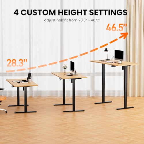 Black ErGear Electric Standing Desk Legs for 39.4-63.3 inch Desktops, 176 lbs Capacity
