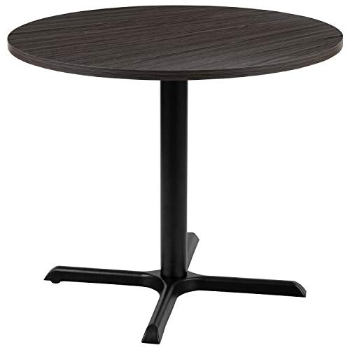 Emma + Oliver Rustic Gray 36-inch Round Conference Table - Office Meeting