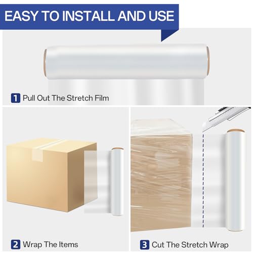 Hiflycord Clear Shrink Wrap Roll 18in x 1500ft - 4 Pack Moving & Pallet Wrap
