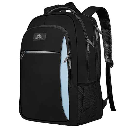 MATEIN Travel Laptop Backpack for Men, Business Anti Theft Slim Sturdy Laptops Backpack with USB Charging Port, Water Resistant College Computer Bag Gift for Women Fits 15.6 Inch Notebook