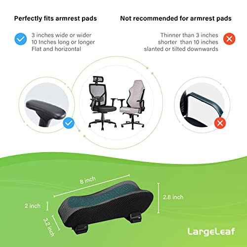 Chair Ergonomic Armrest Cooling Gel Pads Elbow Pillow Pressure Relief Office Chair Gaming Chair armrest with Memory Foam armrest Pads 2-Piece Set of Chair (Gel+ Memory Foam)