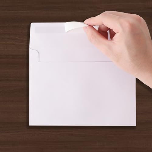 Janvale A7 White Envelopes 5.25x7.25 Inch 50 Pack for Invitations & Mailing