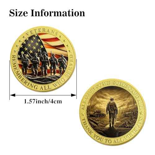 BHealthLife 24Pcs Military Soldiers Challenge Coins Veterans Coins Honoring All Who Served Bulk Pack Appreciation Gifts - Thank You to All Veterans