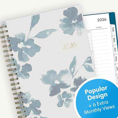Blue Sky 2026 Weekly and Monthly Planner Calendar, January 2026 - December 2026, 5" x 8", Flexible Frosted Cover, Laminated Tabs, Durable Twin Wire Binding, Bakah Blue