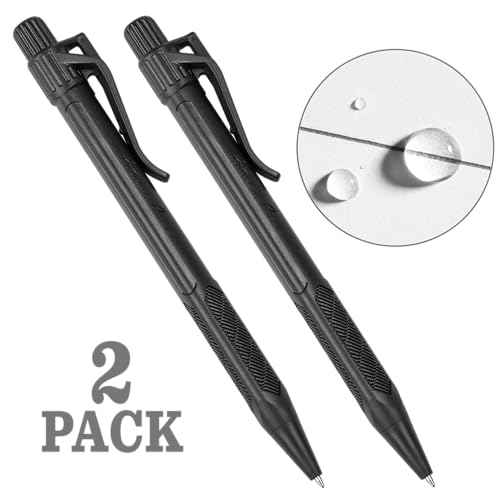 Rite in the Rain Weatherproof Durable Black Plastic Clicker Pen, Black Ink, 2 Pack (No. BK11-2)