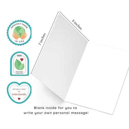 Katie Doodle - Funny Birthday Cards for Women, Friend (Handmade in USA) - Great for 30th, 40th, 50th, 60th, 70th, 75th, 80th, 90th Birthday Gifts for Women Her Friends - Includes 1 Card & 1 Envelope