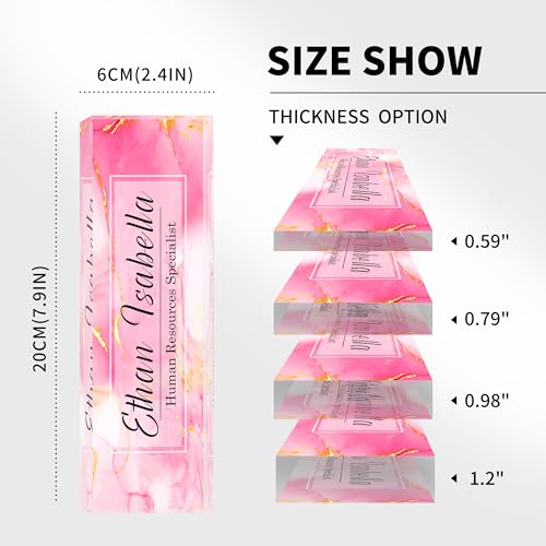 Pink Marble Custom Name Plate for Office - Personalized Desk Decor, Model Marble 5