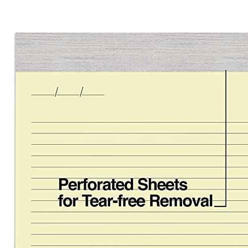 TRU RED Staples Notepads, 8.5-inch x 11.75-inch, Narrow Ruled, Canary, 50 Sheets/Pad, 12 Pads/Pack (TR57383)