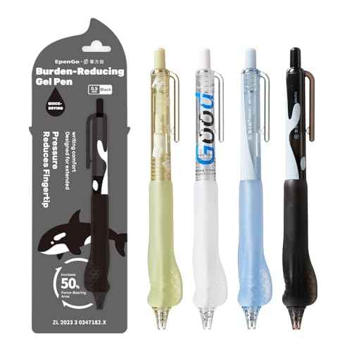 Smooth Writing Pens - Fine Point 0.5mm Black Ink Gel Pen, Retractable Click Design with Ergonomic Soft Grip Cushion, 5 Pcs for Office & School Supplies (4-Pack)?