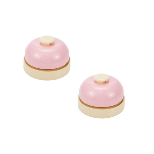 Pufguy Call Bell Mini Service Bell Ringing Desk Bell Bellhop for Restaurants Schools Hotels Counter Bar Warehouses Home-2pcs(Pink)
