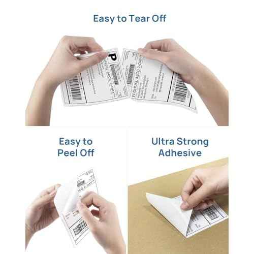 POLONO Genuine 4"x6" Direct Thermal Shipping Label, Perforated Postage Shipping Labels Compatible with POLONO PL60, PL70E and PL420 Label Printer, Permanent Adhesive, Commercial Grade, 880 Pack/4 Roll
