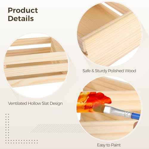 OMISTAR 12 Pcs Small Wooden Crates for Crafts - 6.3¡¿4.7¡¿2.8" Storage Baskets, Mini Unfinished Wooden Boxes, Ventilated Design, Decorative Wood Baskets for Crafts, Arts, Milk