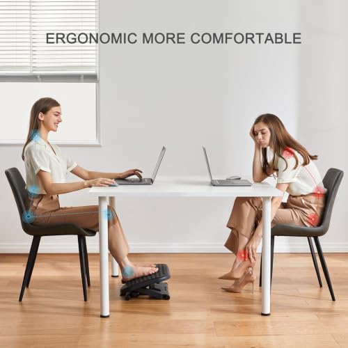 HUANUO Adjustable Foot Rest with Massage Surface & Tilt - Black 17.13x13.19 Inch