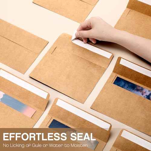 Fainne 600 Pack Brown Envelopes Bulk, Kraft Envelopes for Invitation, 120 GSM Gift Card for Office, Gift, Party, Baby Shower, Wedding (A7,5.25 x 7.25")
