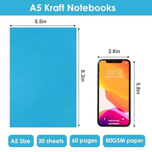 LABUK 48pcs A5 Bulk Notebooks Journals, 5.5 X 8.5in Lined Notebook Bulk, Colors Ruled Journals for Writing, Office, School 60 Pages, 18 Colors