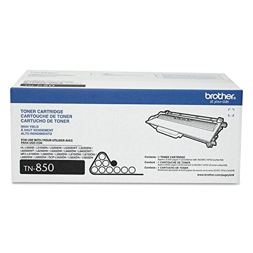 Brother TN850 High Yield Black Toner Cartridge Pack of 1 - Up to 8,000 Pages