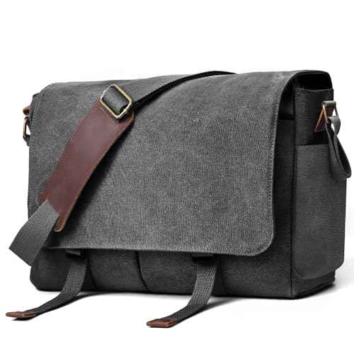 Messenger Bag for men Laptop Bag UnisexRetro Canvas Bag14-15.6 inches Casual single shoulder bag For Work College Travel