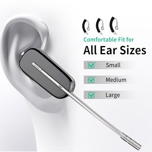 2-Pack 84598-01 82742-01 Battery Upgraded 180mAh for Plantronics Savi WH500 W745 W740 W440 W445 W02 CS540XD 204755-01 Headsets Replacement with 3-Pack Earhooks Spare Earbuds Foam Tube Kit