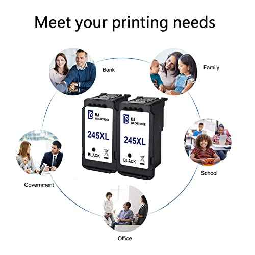 BJ Ink Cartridges Replacement for Canon PG-245XL 245 XL Compatible with Canon PIXMA MG2520 MG2920 MG2922 MG2924 MG2420 MG2522 MG2525 MX490 Printer (2 Black)
