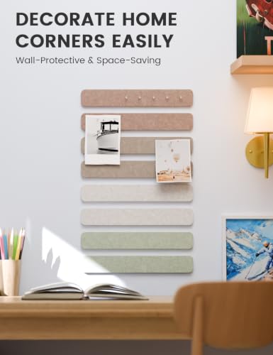 Fluxynara Boho 8 Pack Cork Wall Boards 13x2 Inches Felt Bulletin Panels
