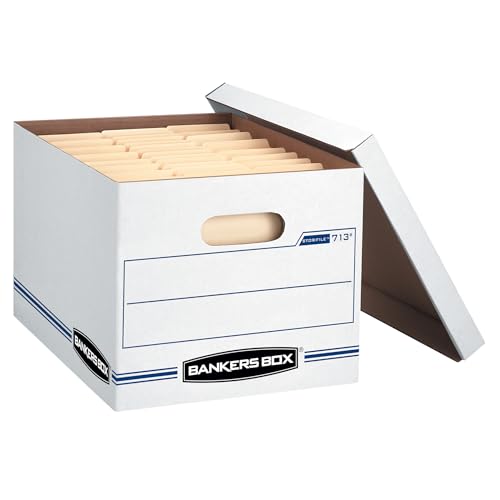 Bankers Box 12-Pack Basic Duty File Storage Boxes with Lids for Letter & Legal Documents