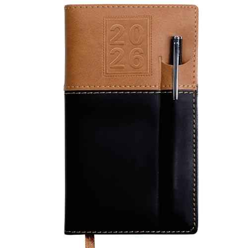 2026 Pocket Planner/Pocket Calendar and Pen, 3.5"x6": Includes 14 Months (November 2025 - December 2026) / 2026 Weekly Planner/Weekly Agenda/Monthly Calendar Organizer (Brown/Black)