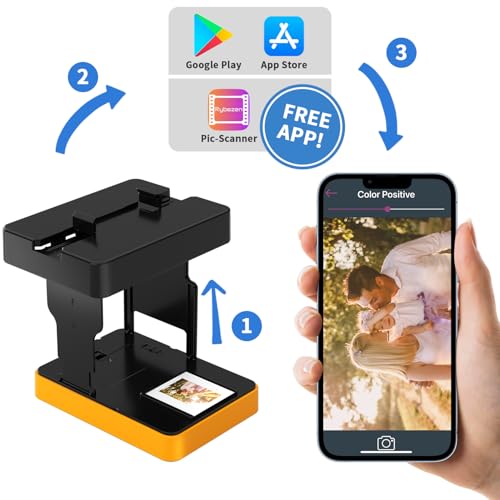 DigitConvert Yellow 35mm Mobile Film & Slide Scanner Converts Slides to Digital