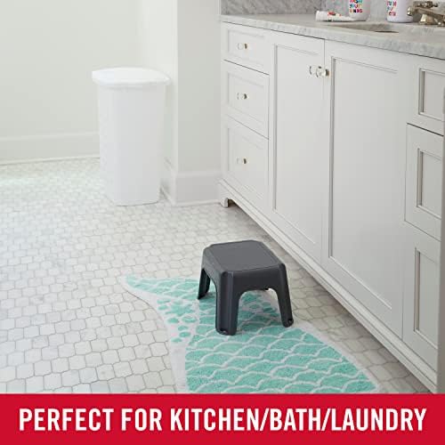 Rubbermaid One-Step Stool Gray 7" Plastic Step Stool Holds 200 lb
