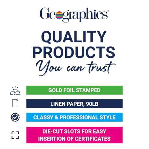 Geographics Classic Linen Document Covers, 12.5¡± x 9.75¡±, Navy Bue (25 Pack)