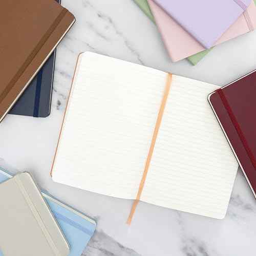PAPERAGE Lined Journal Notebook, (Sage Green), 160 Pages, Medium 5.6 in x 8 in - 100 GSM Thick Paper ? Hardcover Journaling Notebook for Work, School & Note Taking