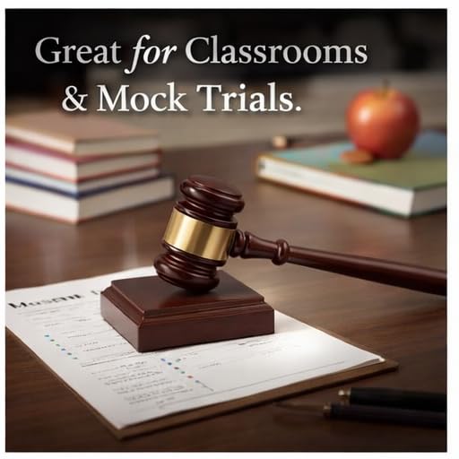 Wooden Gavel and Sound Block Set for Judge, Lawyer, Auction - 1 Pack