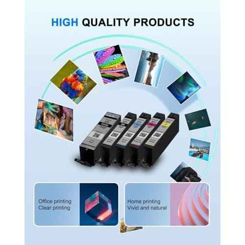 PGI-270XL CLI-271XL High Yield Ink Cartridge (6Pack) Value Pack Compatible Replacement for Canon 270 271 Ink Cartridges to use with MG7720 MG5720 MG5721 MG5722 MG6820 MG6821 TS6020 TS9020 Printer