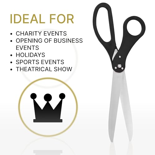 25 Inch Grand Opening Scissors Black ? Heavy Duty Scisors Giant Ribbon Cutting Scissors for Inauguration Ceremonies & Special Events 25'' Black Giant Scisors for Ribbon Cutting Ceremony